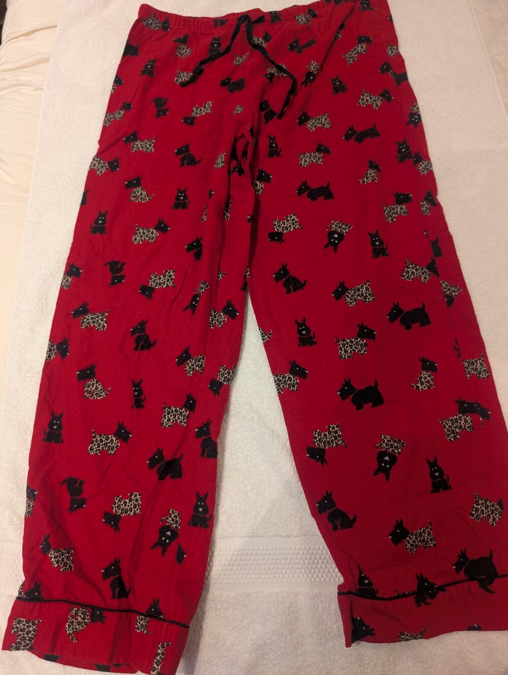 Vintage Adonna Red Scottie Dog 100% Cotton 2-Piece Pajama Set Large - Picture 12 of 12